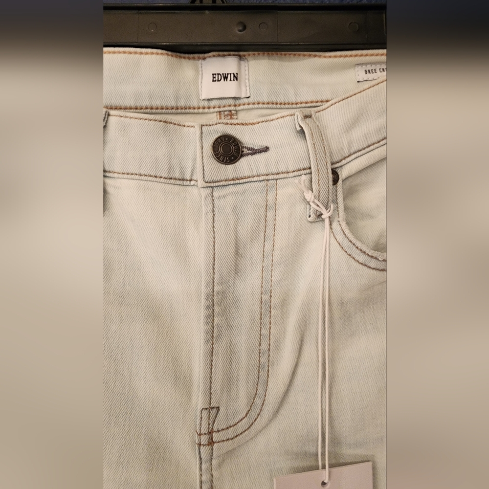 EDWIN Bree Crop Slim Straight In Outcast Blue Size 26 - Picture 7 of 13